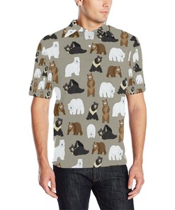 Bear Pattern Print Design Be03 Men'S Polo Shirt - Fun And Trendy For The Young And Stylish.