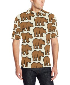 Bear Pattern Print Design Be05 Men'S Polo Shirt - Quirky And Unique For The Individualist.
