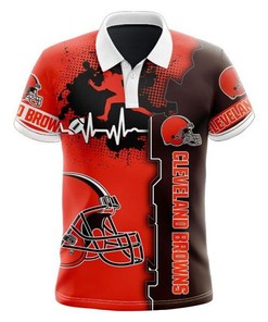 Beat The Curve With Cleveland Browns Edge-Cutting 3D Polo Shirt