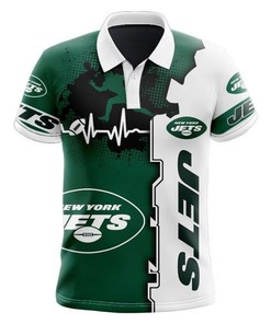 Beating Curve 3D Polo Shirt For New York Jets Fans - Stylish Look