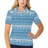 Beautiful Women'S Polo Shirt With Wave Print Design