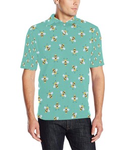 Bee Pattern Print Design Men'S Polo Shirt - A Buzz-Worthy Polo Shirt Design For Men.