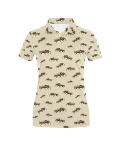 Bee Pattern Print Design Women'S Polo Shirt - A Stylish And Beautiful Polo Shirt For Women Who Love Bees.