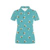 Bee With Dot Print Design Women'S Polo Shirt - A Unique And Playful Polo Shirt Design For Women.