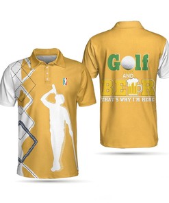 Beer And Golf 3D All Over Printed Unisex Polo Shirt - An Ideal Polo Shirt Gift For Beer And Golf Enthusiasts.