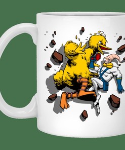 Big Bird and Worm Valentine's Day Mug Set for Couples