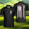 Black American Flag Polo Shirt For Golf Lovers - A Must-Have For Golf And Usa Fans
