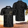 Black And Golden Bowling Polo Shirt - Ideal For Bowling Fans