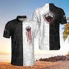 Black And White Pattern Bowling Polo Shirt - Gift For Fans