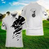 Black And White Polo Shirt With Scratch Design For Golf Lovers - Get This Trendy Shirt