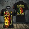 Black King Lion 3D All Over Print Polo Shirt - Make A Bold Statement With This Stylish Polo Shirt