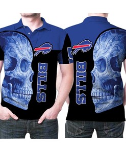 Blossom With Buffalo Bills Sugar Skull Flowers Patterned All Over Print Polo Shirt
