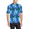 Blue Neon Sea Turtle Print Men'S Polo Shirt For Ocean Lovers