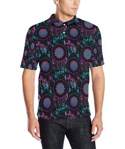 Boho Dream Catcher Mandala Men'S Polo Shirt - Celebrate Your Love For Dream Catchers And Mandala Design