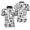 Bold Vintage Silhouette B&W Golf Polo Shirt With Personalized Polo T-Shirt