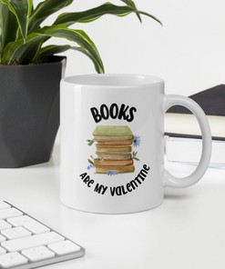Books Are My Valentine Mug for Book Lovers - Funny Valentines Day Gift Set