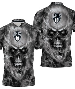 Brooklyn Nets Skull Polo Shirt - Perfect Gift For Fans With Athleisure T-Shirt