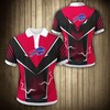 Buffalo Bills Flame 3D Polo Collar Shirt With All-Over Print Design