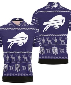 Buffalo Bills Nfl Ugly Christmas Printed Sweatshirt Ugly Jersey 3D Polo Collar Shirt