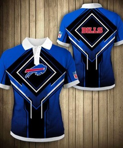 Buffalo Bills Square Lattice 3D Polo Collar Shirt With All-Over Print Design