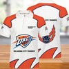 Button Up Polo Shirt For Oklahoma City Thunder Fans - Business Casual Fan Apparel
