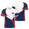Button-Up Polo Shirt With New England Patriots Team Logos For Nfl Fans