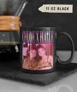 CHLOE x HALLE RnB Hip Hop 90s Mug | Vintage Coffee Mug for Music Lovers | Custom Retro Mug