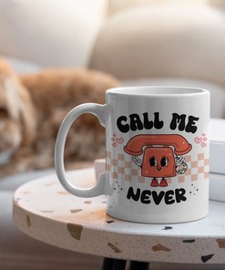 Call Me Never Valentines Mug Set - Break Up Mug for Valentines Day Mugs Set