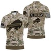 Camo Pattern Buffalo Bills Polo Collar Shirt With 3D Design