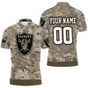 Camo Pattern Personalized 3D Polo Shirt For Oakland Raiders Fans