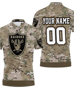 Camo Pattern Personalized 3D Polo Shirt For Oakland Raiders Fans