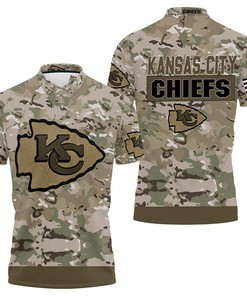 Camouflage Veteran Kansas City Chiefs 3D Polo Shirt - Perfect For Die-Hard Fans