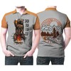 Camping Drinking Bear Cotton Mug 3D Polo Shirt With Personalized Print - Great Gift For Fans Of Nature