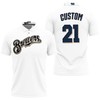 Casual Travis Shaw Milwaukee Brewers White Jersey-Inspired Polo Shirt