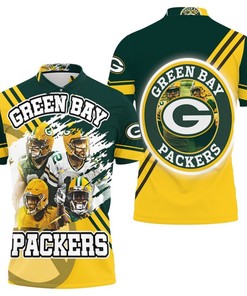 Celebrate The Packers With Aaron Rodgers 12, Jimmy Graham 80, Aaron Jones 33, And Davante Adams 17 3D Polo Shirt