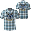 Celtic Scottish Warrior Polo Shirt - Stewart Muted Blue Tartan - Perfect For Fans Of Scottish Warrior