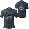 Celtic Scottish Warrior Polo Shirt - Wood Modern Tartan - Ideal Fan Gift