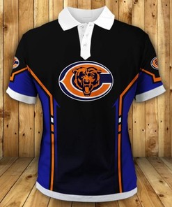 Chicago Bears 3D Logo Polo Shirt For Fans