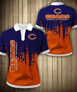 Chicago Bears Button Up Polo Shirt - Perfect Gift For Fans