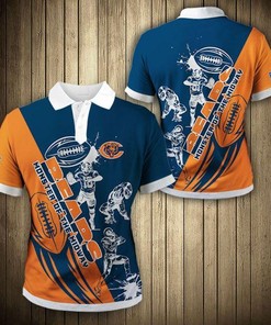 Chicago Bears Flame Design Polo Shirt - Perfect Gift For Fans