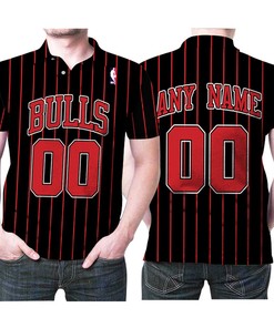 Chicago Bulls 90S Throwback Red Striped Black Polo Shirt - Ideal Gift For Stylish Fans