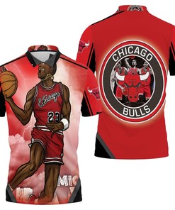 Chicago Bulls Art Polo Shirt - Michael Jordan Fan Gift