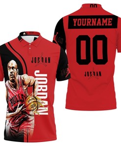 Chicago Bulls Running Polo Shirt - Michael Jordan 23 Gift For Fans
