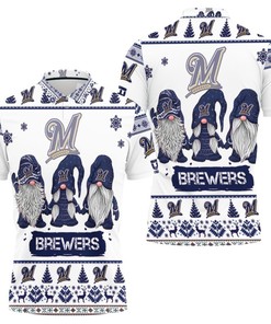 Christmas Gnomes Milwaukee Brewers 3D Polo Shirt - Ideal Gift For Baseball Fans And Christmas Lovers