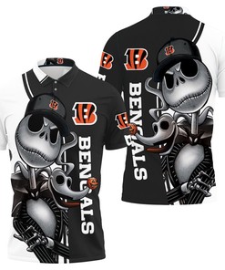 Cincinnati Bengals Jack Skellington And Zero 3D Printed Polo Shirt For Fans