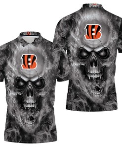 Cincinnati Bengals Nfl Fans 3D Skull Polo Shirt For Fans