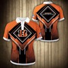 Cincinnati Bengals Square Lattice All Over Print Polo T-Shirt For Fans