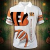 Cincinnati Bengals Zigzag Casual All Over Print Polo T-Shirt For Fans