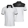 Classic And Chic: Golf Ball Pattern White Polo Shirt With Personalized 3D Print