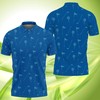 Classic Blue Polo Shirt With Golf Pattern Design - A Gift For Those Who Love Golf
